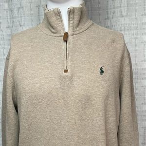 🐎Medium Polo Ralph Lauren Tan Quarter Zip Sweater